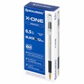 Ручка шариковая с грипом BRAUBERG "X-ONE", ЧЕРНАЯ, корпус прозрачный, узел 0,5 мм, линия письма 0,35 мм, 143988 143988