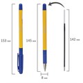 Ручка шариковая с грипом STAFF "Basic BP-14 Orange", СИНЯЯ, узел 0,7 мм, линия письма 0,35 мм, 143747 143747