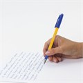 Ручка шариковая с грипом STAFF "Basic BP-14 Orange", СИНЯЯ, узел 0,7 мм, линия письма 0,35 мм, 143747 143747