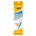 Ручки шариковые BIC "Round Stic", НАБОР 4 шт., СИНИЕ, узел 1 мм, линия письма 0,32 мм, пакет, 944176 143975