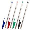 Ручки шариковые НАБОР 4 ЦВЕТА STAFF "Basic Budget BP-02", письмо 500 м, длина корпуса 13,5 см, линия письма 0,5 мм, 143762 143762