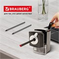 Точилка механическая BRAUBERG "STYLE", для ч/гр и цветных карандашей (в том числе утолщенных), крепление к столу, корпус черный, 228482 228482