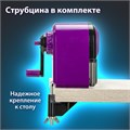 Точилка механическая BRAUBERG ULTRA для чернографитных и цветных карандашей, крепление к столу, цвет корпуса сиреневый с черным, 271341 271341