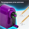 Точилка механическая BRAUBERG ULTRA для чернографитных и цветных карандашей, крепление к столу, цвет корпуса сиреневый с черным, 271341 271341