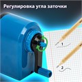 Точилка механическая BRAUBERG ULTRA для чернографитных и цветных карандашей, крепление к столу, цвет корпуса голубой с черным, 271342 271342
