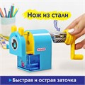 Точилка механическая ПИФАГОР "Монстрик", корпус голубой, для чернографитных и цветных карандашей, 229715 229715