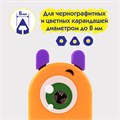 Точилка механическая ПИФАГОР "Монстрик", корпус оранжевый, для чернографитных и цветных карандашей, 228477 228477