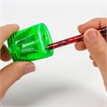 Точилка BRAUBERG "Cell Dual", 2 отверстия для чернографитных карандашей (в том числе утолщенных), с контейнером, корпус ассорти, 228435 228435