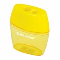 Точилка BRAUBERG "Diamond Dual", 2 отверстия для чернографитных карандашей (в том числе утолщенных), с контейнером, ассорти, 226941 226941