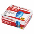 Точилка BRAUBERG "Diamond", с контейнером, овальная, в дисплее, ассорти, 222491 222491