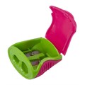 Точилка BRAUBERG "Mix Dual", 2 отверстия для чернографитных карандашей (в том числе утолщенных), с контейнером, корпус ассорти, 228449 228449