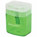 Точилка BRAUBERG "OfficeBox", с контейнером и крышкой, прямоугольная, в упаковке с подвесом, ассорти, 222494 222494