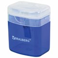 Точилка BRAUBERG "OfficeBox", с контейнером и крышкой, прямоугольная, в упаковке с подвесом, ассорти, 222494 222494