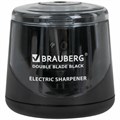 Точилка электрическая BRAUBERG DOUBLE BLADE BLACK, двойное лезвие, питание от 2 батареек АА, 271336 271336