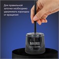 Точилка электрическая BRAUBERG DOUBLE BLADE BLACK, двойное лезвие, питание от 2 батареек АА, 271336 271336