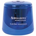 Точилка электрическая BRAUBERG DOUBLE BLADE BLUE, двойное лезвие, питание от 2 батареек AA, 229605 229605