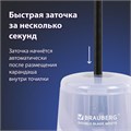 Точилка электрическая BRAUBERG DOUBLE BLADE WHITE, двойное лезвие, питание от 2 батареек, 271337 271337