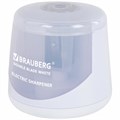 Точилка электрическая BRAUBERG DOUBLE BLADE WHITE, двойное лезвие, питание от 2 батареек, 271337 271337