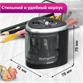 Точилка электрическая BRAUBERG DUAL (для 2 диаметров карандашей!), 4 батарейки АА, черная, 270581 270581