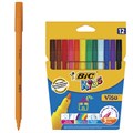 Фломастеры BIC "Kids Visa", 12 ЦВЕТОВ, суперсмываемые, вентилируемый колпачок, европодвес, 889695, 888695 150357