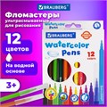 Фломастеры BRAUBERG "PREMIUM", 12 цветов, УЛЬТРАСМЫВАЕМЫЕ, классические, вентилируемый колпачок, картонная коробка с европодвесом, 151938 151938