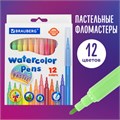 Фломастеры пастельные 12 цветов, вентилируемый колпачок BRAUBERG "PREMIUM", картонная коробка, 152197 152197