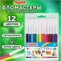 Фломастеры ПИФАГОР "ВЕСЕЛЫЕ ПИТОМЦЫ", 12 цветов, невентилируемый колпачок, 152452 152452