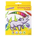 Фломастеры ЮНЛАНДИЯ 12 цветов, "ЭКЗОТИКА", вентилируемый колпачок, картон, 151421 151421