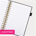 Бизнес-тетрадь на гребне А5 148х216мм BRAUBERG Calipso под кожу, резинка, клетка, 80л, черная, 116252 116252