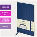 Блокнот А5 (130х210 мм), BRAUBERG ULTRA, под кожу, 80 г/м2, 96 л., клетка, темно-синий, 113005 113005