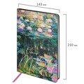 Блокнот А5 (143x210 мм), BRAUBERG VISTA "Claude Monet", под кожу, гибкий, срез фольга, 80 л., 112058 112058