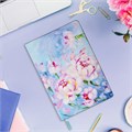 Блокнот А5 (143x210 мм), BRAUBERG VISTA "Pink flowers", под кожу, гибкий, срез фольга, 80 л., 112075 112075