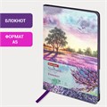 Блокнот А5 (143x210 мм), BRAUBERG VISTA "Violet", под кожу, гибкий, 80 л., 112074 112074