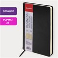 Блокнот А5 (148х218 мм), BRAUBERG "Income", 128 л., гладкий кожзаменитель, клетка, черный, 125208 125208
