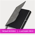 Блокнот А5 (162х218 мм), BRAUBERG "NOTE", под кожу софт-тач, с резинкой, 80 л., клетка, серый, 113440 113440