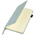 Блокнот А5 138x213мм BRAUBERG Velvet, резинка, держатель, 80л, клетка, серо-голубой, 116241 116241