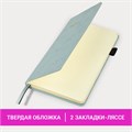 Блокнот А5 138x213мм BRAUBERG Velvet, резинка, держатель, 80л, клетка, серо-голубой, 116241 116241