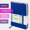 Блокнот МАЛЫЙ (100x150 мм) А6, BRAUBERG "Metropolis Special", под кожу, 80 л., клетка, синий, 111580 111580
