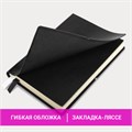 Блокнот МАЛЫЙ ФОРМАТ (100х150 мм) А6, BRAUBERG "Black Jack", 128 л., гладкий кожзам, резинка, клетка, черный, 125243 125243