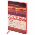 Блокнот МАЛЫЙ ФОРМАТ (100х150 мм) А6, BRAUBERG VISTA "Flamingo", под кожу, гибкий, тиснение фольга, 80 л., 112099 112099
