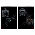 Блокнот А5 146х215 мм, 80 л., гребень, клетка, ламинация, 3D фольга, HATBER, "Royal Cats", 80Б5лофВ1гр 114352