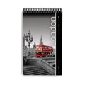 Блокнот А5, 40 л., гребень, ламинированный картон, клетка, Альт, "Города", (5 видов), 3-40-463 111285