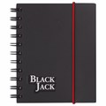 Блокнот МАЛЫЙ ФОРМАТ А6 105х148 мм, 150 л., гребень, пластик, клетка, BRAUBERG, "Black Jack", 125388 125388