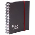 Блокнот МАЛЫЙ ФОРМАТ А6 105х148 мм, 150 л., гребень, пластик, клетка, BRAUBERG, "Black Jack", 125388 125388