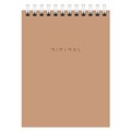 Блокнот МАЛЫЙ ФОРМАТ А6 108х145 мм, 40 л., гребень, картон, клетка, BRAUBERG "Minimal Classic", 116428 116428