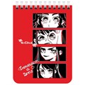 Блокнот МАЛЫЙ ФОРМАТ А6 108х145 мм, 40 л., гребень, картон, клетка, BRAUBERG, "Anime emotions", 114392 114392