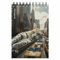 Блокнот МАЛЫЙ ФОРМАТ А6, 100х146 мм, 80 л., спираль, картон, клетка, ERICH KRAUSE, "Вig City Cats", 63385 117569