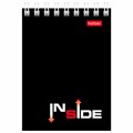 Блокнот МАЛЫЙ ФОРМАТ А7 75х105 мм, 40 л., гребень, картон, клетка, HATBER, "INSIDE Стиль", 004691, 40Б7B1гр_01622 121773