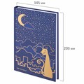 Блокнот А5 134х206 мм, 80 л., твердый, клетка, тиснение фольгой, BRAUBERG, "Кошечка", 126051 126051