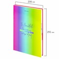 Блокнот БОЛЬШОЙ ФОРМАТ (206х291 мм) А4, 160 л., твёрдый, блок 5 цветов, клетка, BRAUBERG, "Градиент", 114408 114408